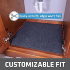 Drymate Premium XL Under Sink Mat, Waterproof Cabinet Protection Mats for Kitchen & Bathroom, Absorbent Shelf Liners, Slip-Resistant, Machine Washable (USA Made)(24”x59”)(Charcoal)(12-Pack)