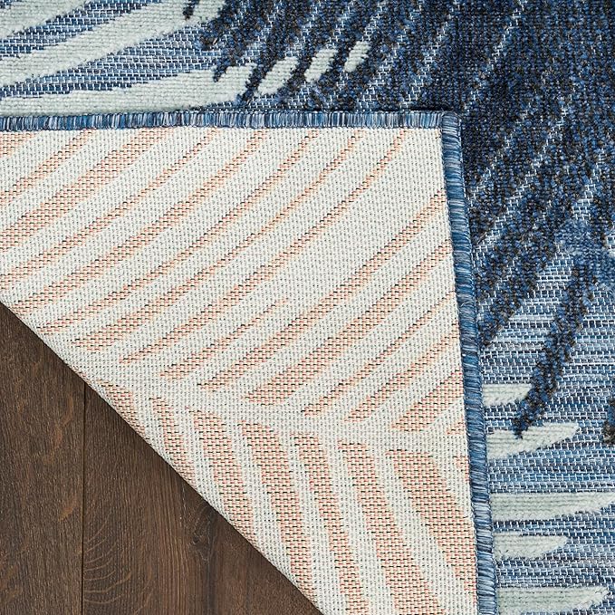 Nourison Home Suncoast Denim 2' x 6' Area Rug - Easy Clean, Non Shedding, Bed Room, Living Room, Dining Room, Kitchen (6' Runner)