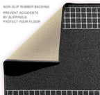 Custom Made Runner Rug for Kitchen Foyer Hallway Entry Choose Your Length 26 Inch Wide Geometric Checkered Design Black Color (10 feet x 26 inch)