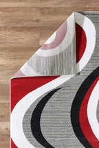 GLORY RUGS Modern Area Rug 5x7 Red Swirls Carpet Bedroom Living Room Contemporary Dining Accent Sevilla Collection 4817 (5x7, Red)