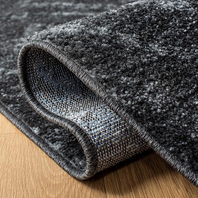 SAFAVIEH Adirondack Collection Area Rug - 9' x 12', Dark Grey & Grey, Modern Diamond Distressed Design, Non-Shedding & Easy Care, Ideal for High Traffic Areas in Living Room, Bedroom (ADR131F)