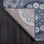 CAMILSON Runner Outdoor Rugs Oriental Retro Traditional Floral Medallion Area Rug 2x10 Non-Shedding Stain Resistant Indoor Carpet for Bathroom Hallway Kitchen Office (2 x 10 / Navy Blue)