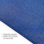 Custom Made Runner Rug Low Pile with Rubber Backing for Kitchen Foyer Hallway Entry Choose Your Length Size 26 Inch Wide Solid and Plain Dark Blue Color (40 feet x 26 inch)