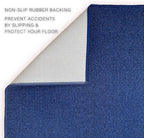 Custom Made Runner Rug Low Pile with Rubber Backing for Kitchen Foyer Hallway Entry Choose Your Length Size 26 Inch Wide Solid and Plain Dark Blue Color (40 feet x 26 inch)