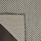 Nourison Home Courtyard Ivory Charcoal 4' x Square Area Rug - Easy Clean, Non Shedding, Bed Room, Living Room, Dining Room, Kitchen (4' x Square)