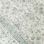 ReaLife Rugs Machine Washable Area Rug - Living Room Bedroom Bathroom Kitchen Entryway Office - Padded Low Pile Stain Resistant Premium - Boho Farmhouse Vintage - BEV - Green 5' x 7'