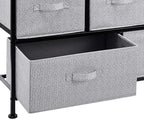 Amazon Basics Extra Wide Fabric 5-Drawer Storage Organizer Unit for Bedroom Closet, Black
