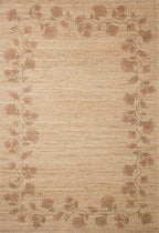 Loloi Chris Loves Julia Rue Collection RUE-05 Natural/Multi 2'-3" x 3'-9" Accent Rug Jute Neutral Floral Living Room Bedroom Rug