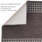 Custom Made Runner Rug for Kitchen Foyer Hallway Entry Choose Your Length 31 Inch Wide Geometric Checkered Design Brown Color (23 feet x 31 Inch)