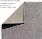 Custom Made Runner Rug Low Pile with Rubber Backing for Kitchen Foyer Hallway Entry Choose Your Length Size 26 Inch Wide Solid and Plain Grey Color (22 feet x 26 inch)