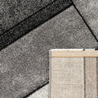 Paco Home Area Rug Modern Geometric Pattern in Grey White, Size: 4' x 5'7"