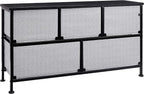 Amazon Basics Extra Wide Fabric 5-Drawer Storage Organizer Unit for Bedroom Closet, Black