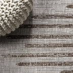 JONATHAN Y Stripe Geometric Indoor Outdoor Runner Rug 2X10 Beige/Brown, Zolak Berber for Backyard, Patio, Porch, Easy-Cleaning, High Traffic, Pet-Friendly, Non-Shedding (SMB124A-210)
