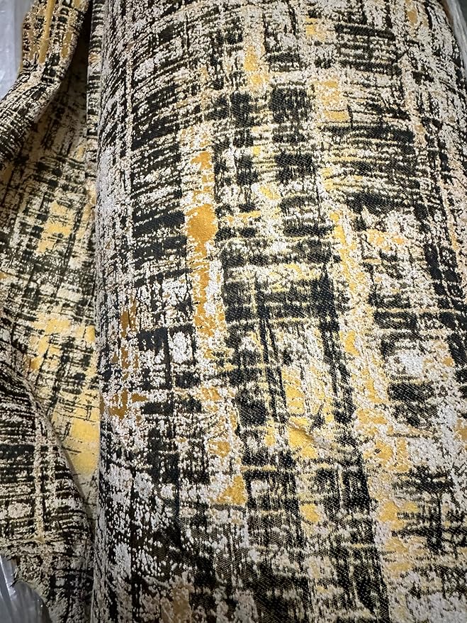 OctoRose 3 Side Zipper Upholstery Thick Linen Tweed Yellow, Twin SizeFuton Cover Sofa DayBed Mattress Slipcover (Tweed-Yellow, Twin Size)