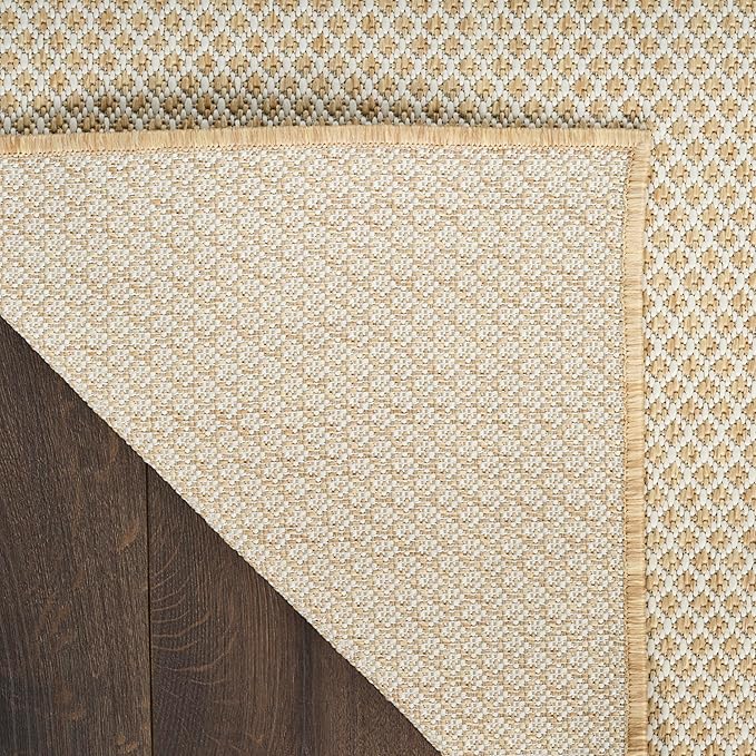 Nourison Home Courtyard Natural 6' x 9' Area Rug - Easy Clean, Non Shedding, Bed Room, Living Room, Dining Room, Kitchen (6' x 9')