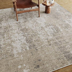 Modern Abstract Beige Gray Area Rug 2x6 Hallway Runner Machine Washable Carpet Bathroom Kitchen Indoor Accent Throw Low Pile Non Slip Distressed Laundry Living Dining Room Bedroom Office