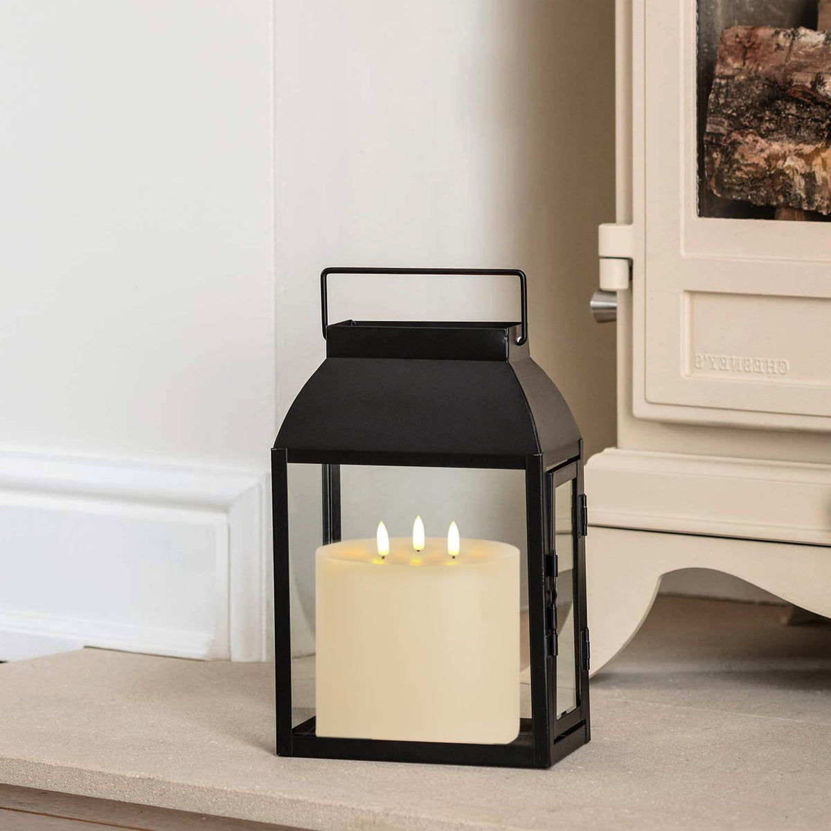 Amagic 6x6 Extra Large Flameless Candles – 3 Wicks, Remote, Real Wax Ivory