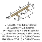 Amerock Bar Pulls 3 in (76 mm) Center-to-Center Golden Champagne – 10 Pack