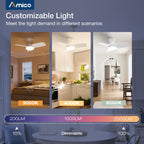 Amico 30-Inch Ceiling Fan with Light – Remote, Flush Mount, 3CCT, Dimmable, Quiet