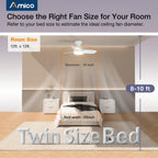 Amico 30-Inch Ceiling Fan with Light – Remote, Flush Mount, 3CCT, Dimmable, Quiet
