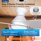 Amico 30-Inch Ceiling Fan with Light – Remote, Flush Mount, 3CCT, Dimmable, Quiet