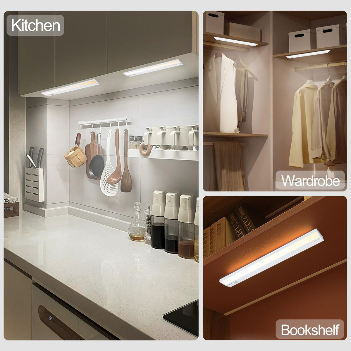 Ansen 4-Pack 24in Under-Cabinet Lighting — Dimmable LED, 2700K-5000K, CRI>92