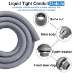 Ansgery Liquid Tight Conduit Kit 1/2 in x 25 ft – UL Certified, Flexible Non-Metallic