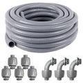 Ansgery Liquid Tight Conduit Kit 1/2 in x 25 ft – UL Certified, Flexible Non-Metallic