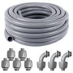 Ansgery Liquid Tight Conduit Kit 1/2 in x 25 ft – UL Certified, Flexible Non-Metallic