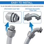 Ansgery Liquid Tight Conduit Kit 1/2 in x 25 ft – UL Certified, Flexible Non-Metallic