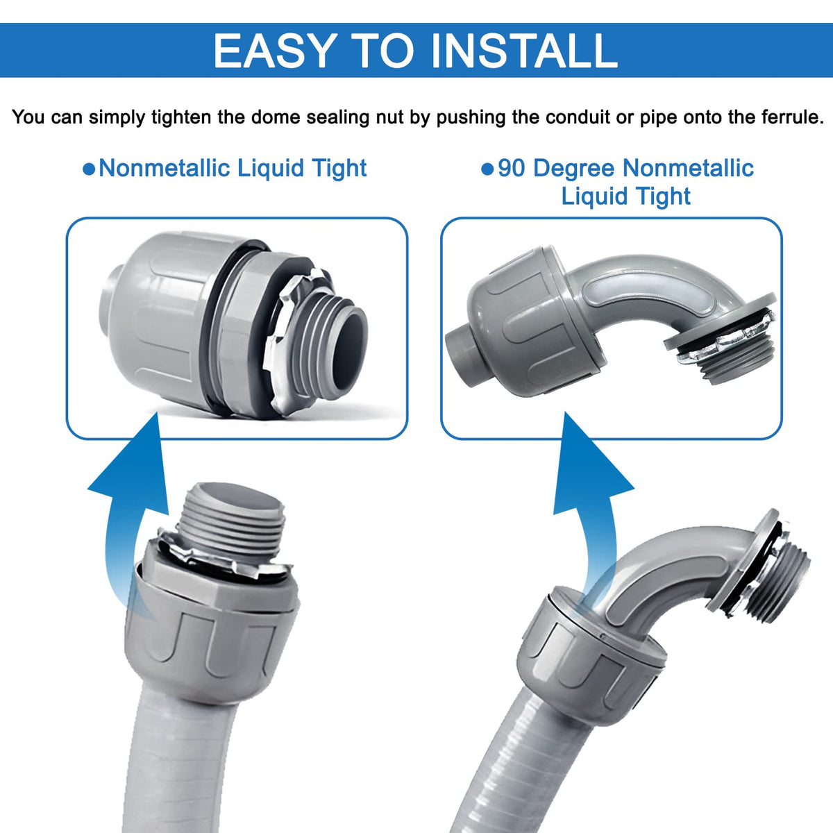 Ansgery Liquid Tight Conduit Kit 1/2 in x 25 ft – UL Certified, Flexible Non-Metallic