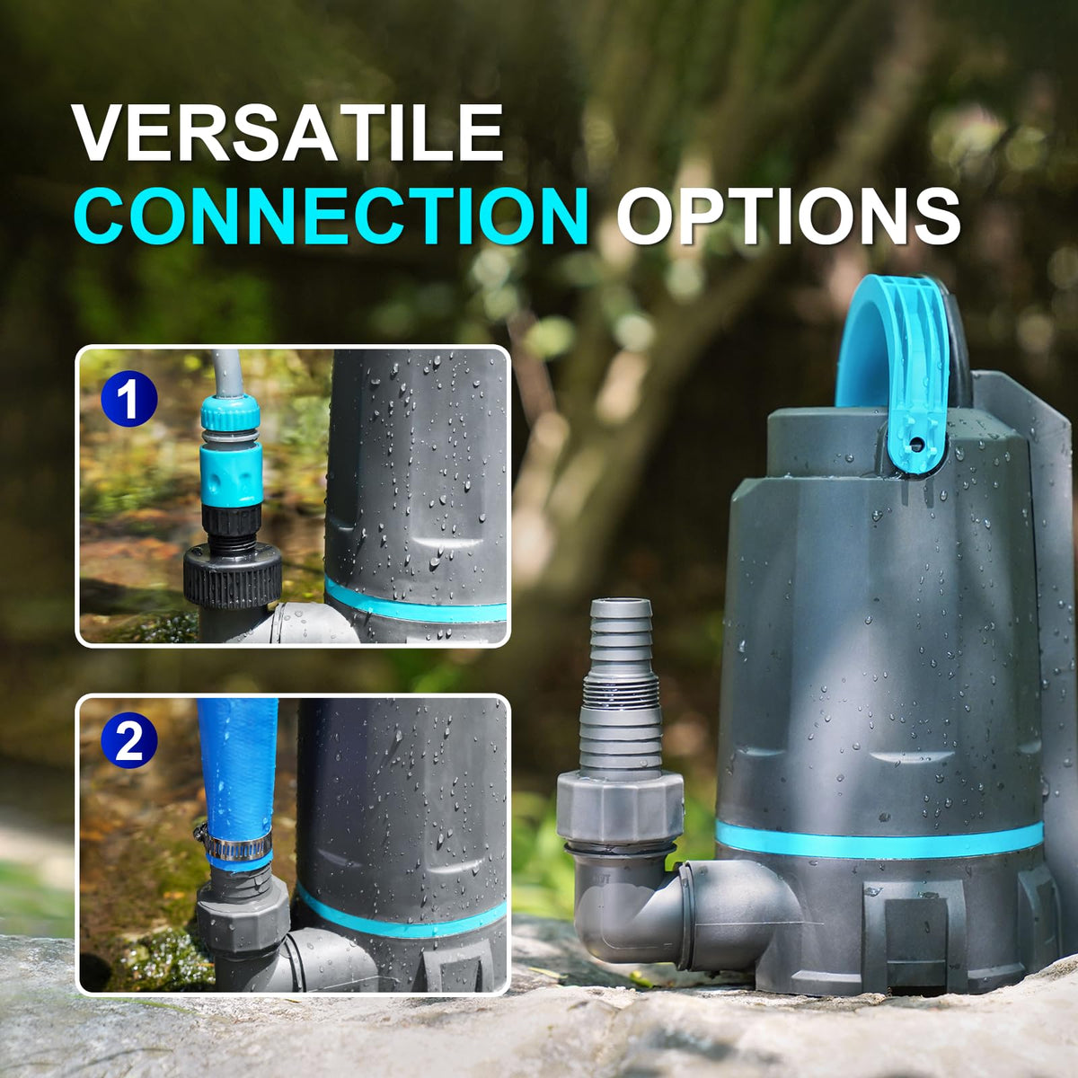 Aquastrong Automatic Sump Pump – 1/2 HP Submersible, 3159 GPH, 10ft Cord