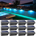 Aulanto 12 Pack Solar Fence Lights | IP65 Outdoor LED with Warm White & RGB Modes