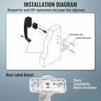 Avenuebool Replacement Screen Door Latch - Heavy-Duty Inside Door Handle for Storm Doors | White