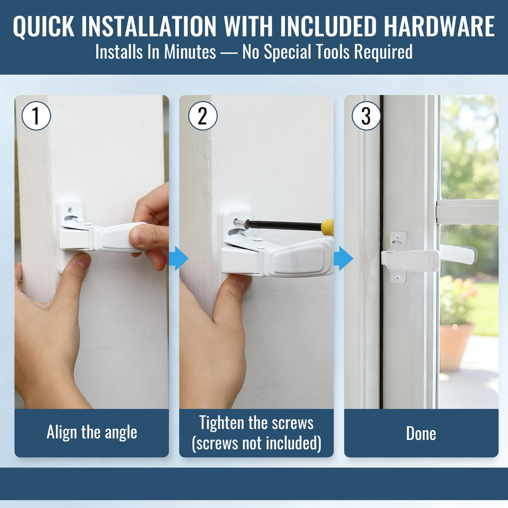 Avenuebool Replacement Screen Door Latch - Heavy-Duty Inside Door Handle for Storm Doors | White