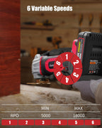 AVID POWER Cordless Oscillating Tool 20V – 18,000 OPM, 2.8° Oscillation, 31-Piece Kit