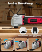 AVID POWER Cordless Oscillating Tool 20V – 18,000 OPM, 2.8° Oscillation, 31-Piece Kit