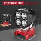 Azocek LED Work Light | 40W 6000LM, Milwaukee 18V Battery Compatible, 120° Adjustable