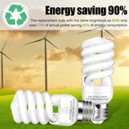 Barfelty E26 CFL Light Bulbs – 13W, 2700K, 900lm, Pack of 4 | UL Approved