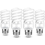 Barfelty E26 CFL Light Bulbs – 13W, 2700K, 900lm, Pack of 4 | UL Approved