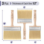 Bates Choice Deck Stain Brush Set – 4in, 5in, and 6in for Smooth, Even Wood Staining