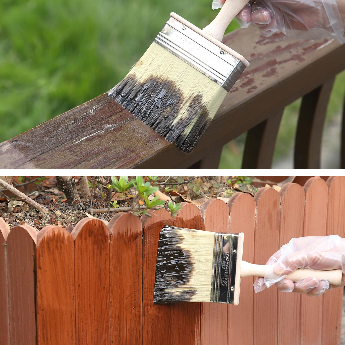 Bates Choice Deck Stain Brush Set – 4in, 5in, and 6in for Smooth, Even Wood Staining