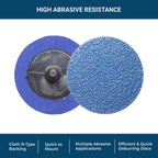 Benchmark Abrasives 2 Inch Zirconia Quick Change Sanding Discs – Deburring, Polishing, Rust Removal (25 Pack, 80 Grit)