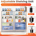 BestOffice 6-Tier Chrome Wire Shelves with Wheels | Heavy-Duty, No-Tool Assembly