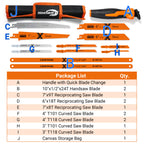 CENFORGE 13-Piece Hand Saw Set | 12 Blades & Quick-Change Handle