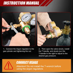 Cesilili Argon CO2 Regulator with Dual Gauge – 0-4000 PSI, 6.6 ft Hose