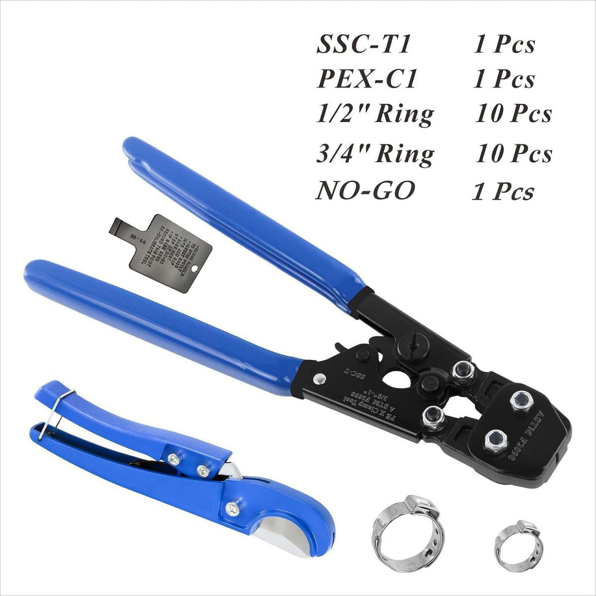 CHEN CHEN HAO PEX Clamp Cinch Tool: Universal Crimping for 3/8 to 1 Inch SS Clamps with Pipe Cutter