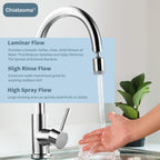 CHIATAOMA Swivel Faucet Aerator – 3-Function Nozzle, 360° Rotation, Chrome Kitchen Attachment