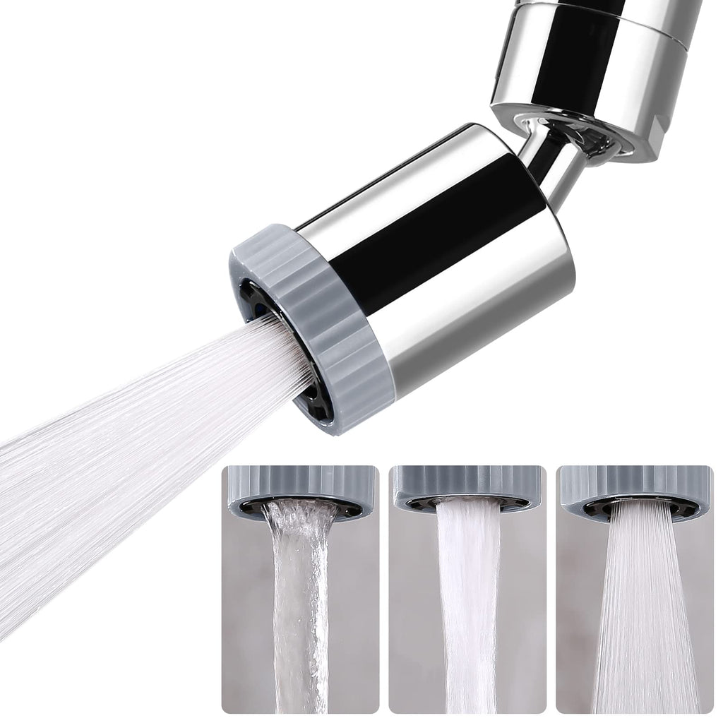 CHIATAOMA Swivel Faucet Aerator – 3-Function Nozzle, 360° Rotation, Chrome Kitchen Attachment