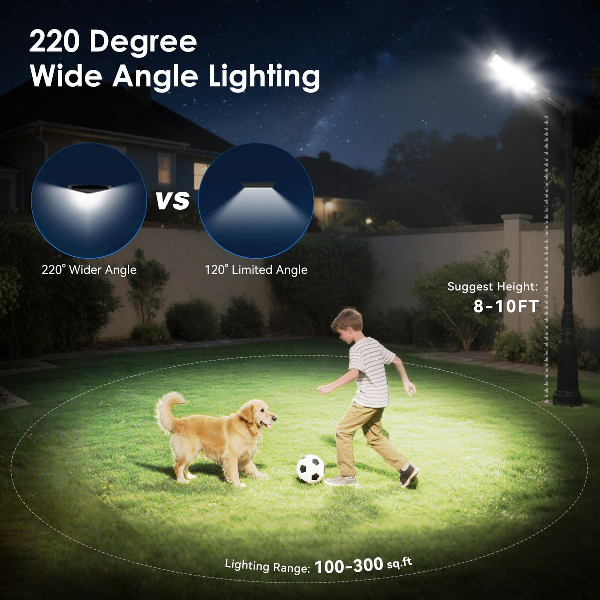 CNOIJUTS Solar Lights Outdoor Waterproof - 6500K 13000LM Dusk-to-Dawn, Motion Sensor, Remote Control, 6-Pack